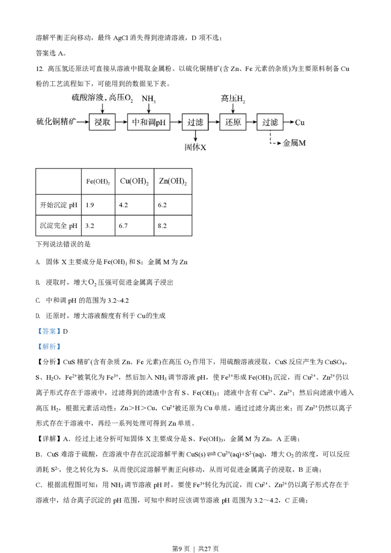 2022年高考化学试卷（山东）（解析卷）_历年高考真题合集_化学历年高考真题_新&middot;PDF版2008-2025&middot;高考化学真题_化学（按年份分类）2008-2025_2022&middot;高考化学真题