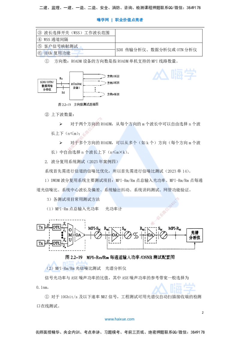 18.2025杨鹏-名师精讲通关-第二章（18）2.2传输系统及核心网的测试2_2026年一级建造师_2026年一建通信_2025年一建通信SVIP_02-基础精讲✿高端面授✿深度强化_讲义