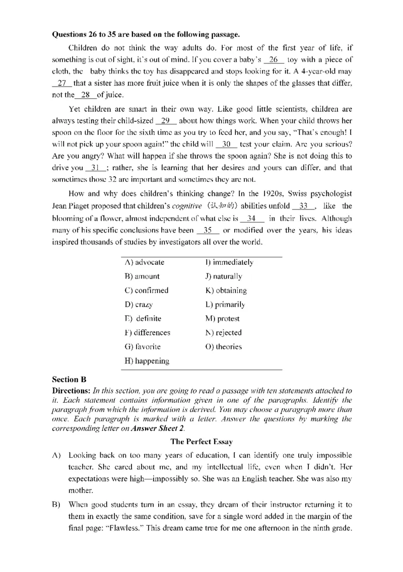 2015年12月四级真题第1套可复制可搜索_大学英语四级+六级_四级真题_四级真题_1990年-2018年真题资料合集_2015年12月CET4题+解+音频_01、真题PDF版（推荐使用）❤