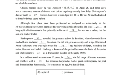 2021.12四级真题第2套可复制可搜索，打印首选_大学英语四级+六级_四级真题_四级真题_2021年12月CET4题+解+音频_01、真题PDF版（推荐打印）❤