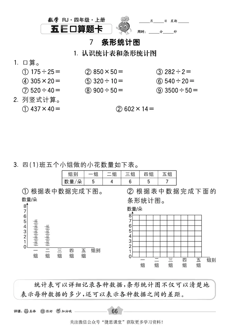 五E口算题卡四年级上册数学人教版_1~6年级全册五E口算题卡(1)_4年级五E口算题卡