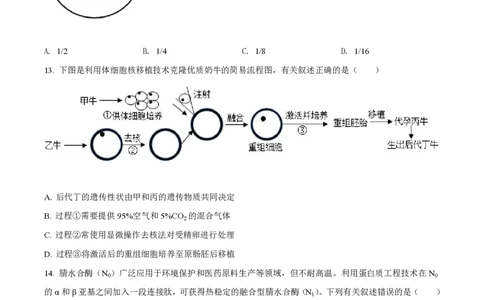 2021年高考生物试卷（辽宁）（空白卷）_生物历年高考真题_新&middot;PDF版2008-2025&middot;高考生物真题_生物（按年份分类）2008-2025_2021&middot;高考生物真题