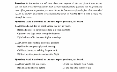 2021.12四级真题第1套可复制可搜索，打印首选_大学英语四级+六级_四级真题_四级真题_2021年12月CET4题+解+音频_01、真题PDF版（推荐打印）❤