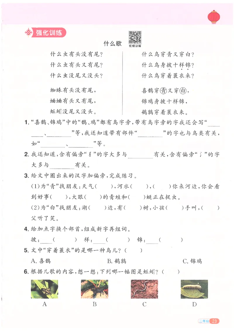 25版《阳光同学寒假衔接》语文2年级_二年级上下册资料_53黄冈多个品牌系列资料_语文