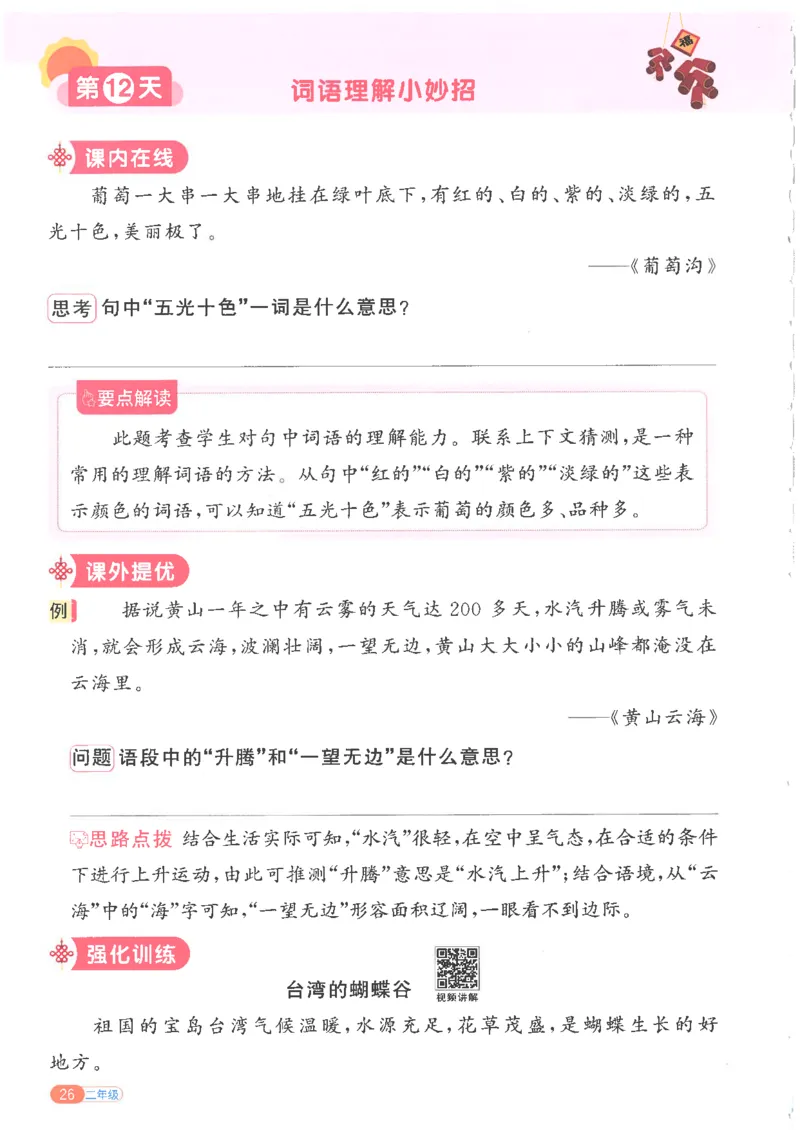 25版《阳光同学寒假衔接》语文2年级_二年级上下册资料_53黄冈多个品牌系列资料_语文