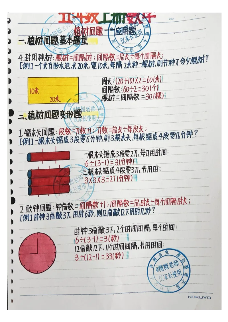 五年级上册数学手写笔记_小学全网线上同款资料_11号_五年级手写笔记&darr;