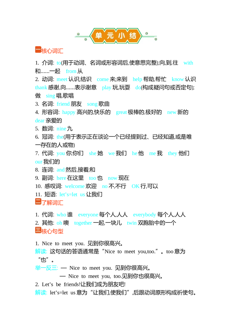 Unit1Let'sbefriends!单元小结_三年级上下册资料_三年级上语数英上下册学习资料_3-8-5、小学三年级英语上册_外研版三起点_1、知识点总结