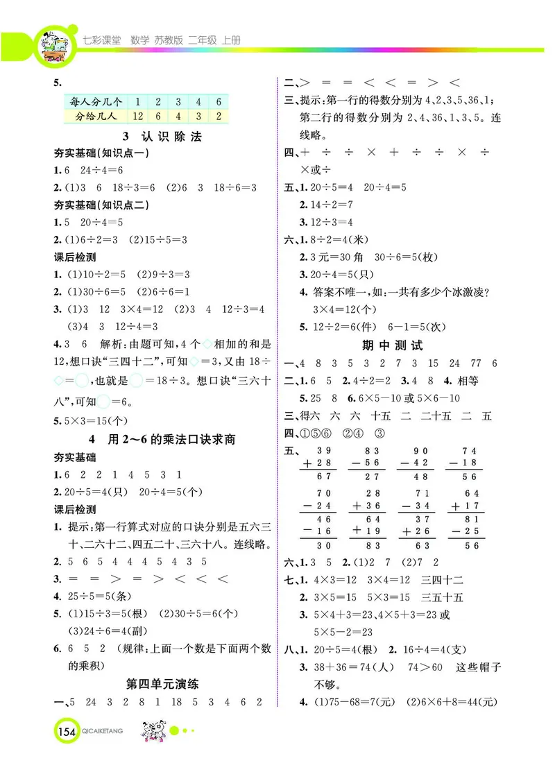 《七彩课堂》数学2年级上册（SJ）_二年级上下册资料_小学二年级学习资料-25年更新版_2-03、小学二年级数学上册_2-3-2、练习题、作业、试题、试卷_苏教版_电子册类