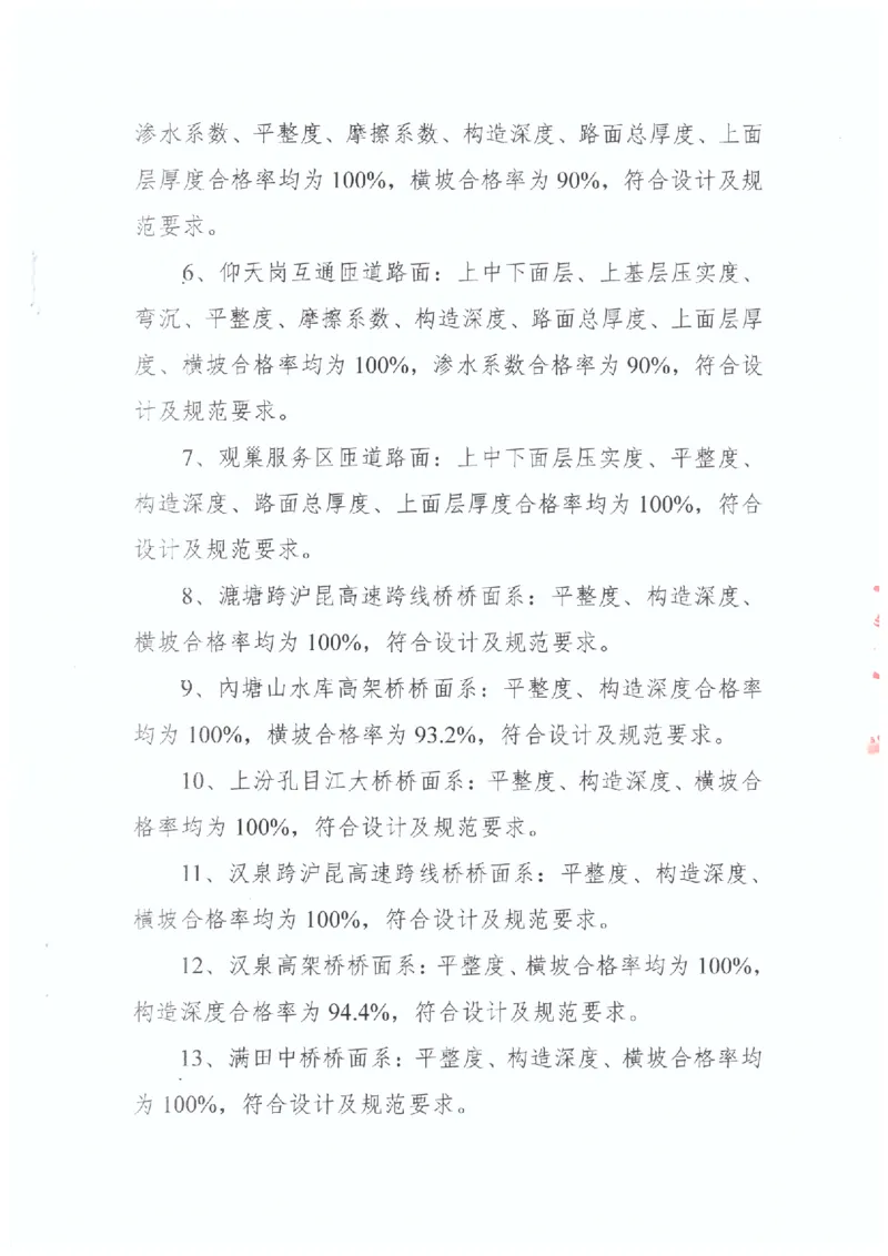 2、交工验收质量核验检测意见_2021-2023年优秀施组方案_施工组织设计_施组11-新余环城路项目施工组织设计_交工验收记录_G533