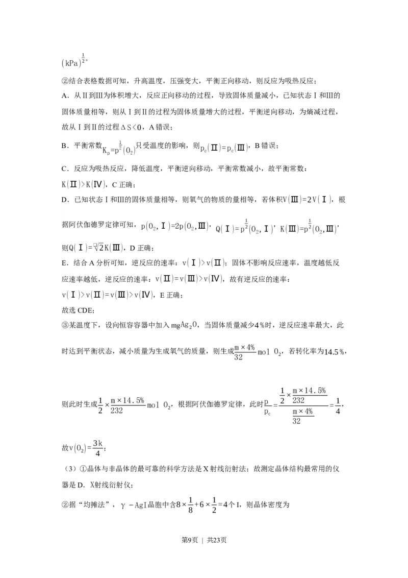 2023年高考化学试卷（重庆）（解析卷）_历年高考真题合集_化学历年高考真题_新&middot;Word版2008-2025&middot;高考化学真题_化学（按试卷类型分类）2008-2025_自主命题卷&middot;化学（2008-2025）