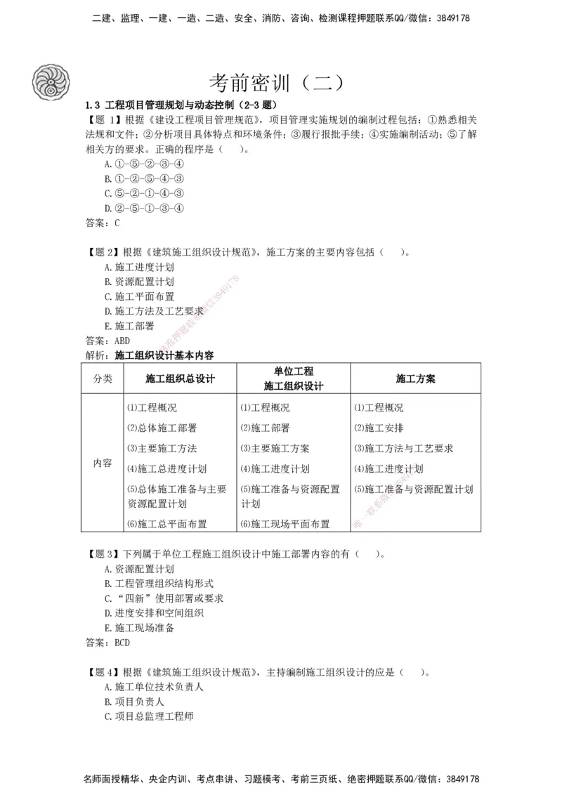 CSW-管理-密训班-龙炎飞_2026年一级建造师_2026年一建管理_2025年一建管理SVIP_04-冲刺串讲✿考点强化✿小灶集训_62-管理《冲刺密训班》龙炎飞CSW推荐_讲义