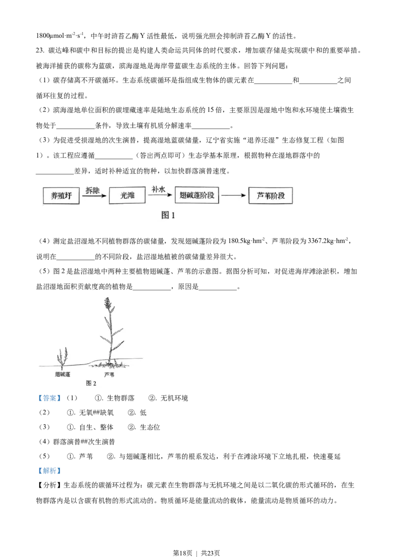 2022年高考生物试卷（辽宁）（解析卷）_生物历年高考真题_新&middot;Word版2008-2025&middot;高考生物真题_生物（按年份分类）2008-2025_2022&middot;高考生物真题