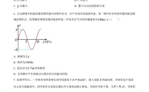 2023年高考物理试卷（浙江）（1月）（空白卷）_物理历年高考真题_新&middot;PDF版2008-2025&middot;高考物理真题_物理（按试卷类型分类）2008-2025_自主命题卷&middot;物理（2008-2025）