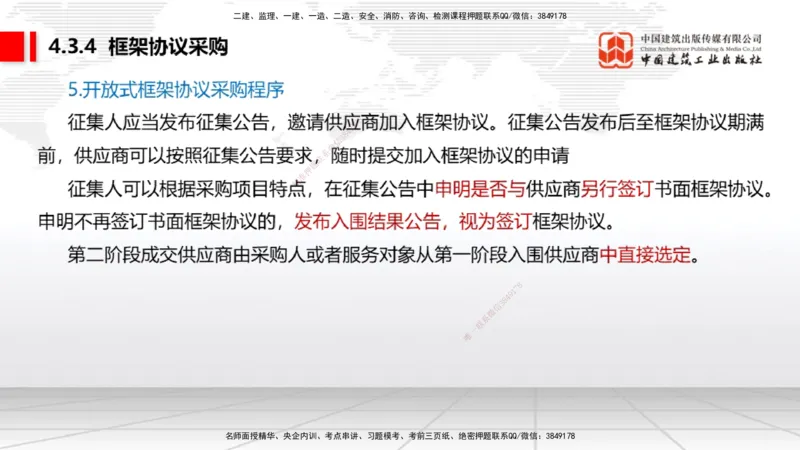 B14节：4.3.4框架协议采购～5.1.1合同的订立（5.12）_2026年一建法规_2025年一建法规SVIP_02-基础精讲✿高端面授✿深度强化_06-法规《两轮基础直播》王文静JGS_讲义