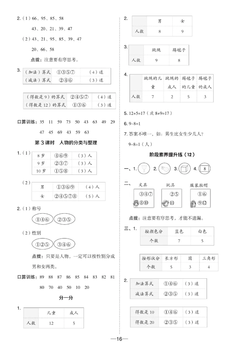 《典中点》数学试卷-数学1年级下册（XS）_一年级上下册资料_小学一年级学习资料-25年更新版_1-04、小学一年级数学下册_1-4-2、练习题、作业、试题、试卷_西师版_电子册
