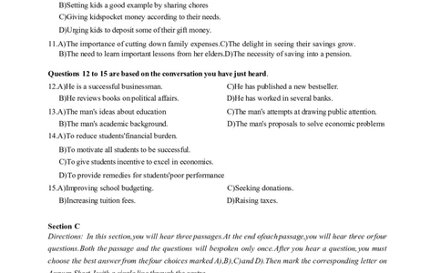 大学英语四级考试2024年6月真题第二套_大学英语四级+六级_四级真题_四级真题_2024年06月CET4题+解+音频_2024年06月CET4_2024年6月四级真题-原题