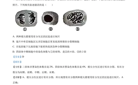 2022年高考生物试卷（江苏）（解析卷）_生物历年高考真题_新&middot;Word版2008-2025&middot;高考生物真题_生物（按试卷类型分类）2008-2025_自主命题卷&middot;生物（2008-2025）_江苏自主命题&middot;生物（2008-2025）