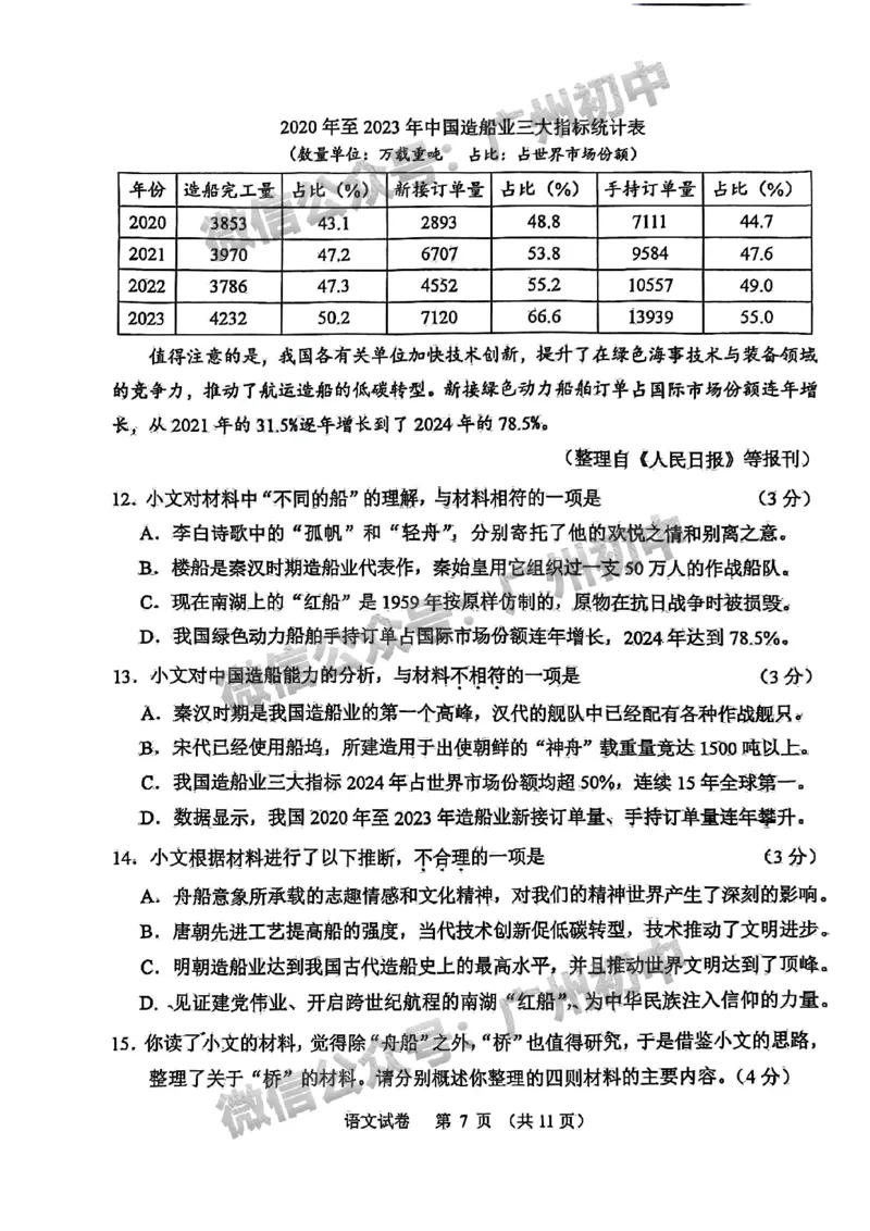 2025广州中考语文真题_广州九上月考+期中+期末+一模二模+中考真题_广州中考真题23-25_2025年