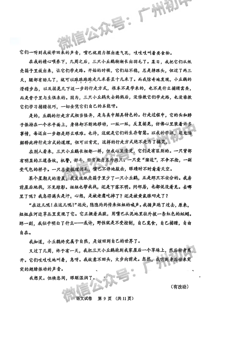 2025广州中考语文真题_广州九上月考+期中+期末+一模二模+中考真题_广州中考真题23-25_2025年