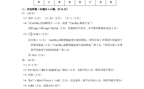 2025年4月深圳市高三二模化学试卷答案_@高三模考真题_2025年4月深圳市高三二模试卷及答案