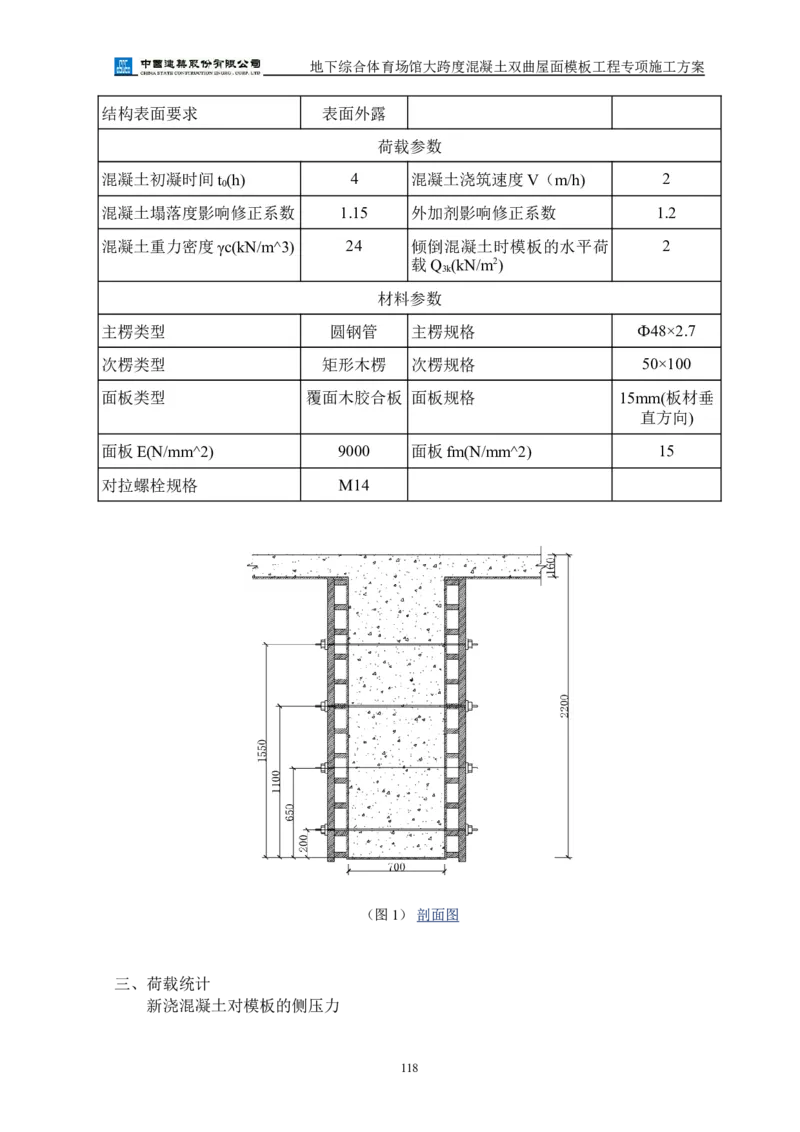 三等奖-地下综合体育场馆大跨度混凝土双曲屋面模板工程专项施工方案-西北公司_2021-2023年优秀施组方案_施工方案_地下综合体育场馆大跨度混凝土双曲屋面模板工程专项施工方案