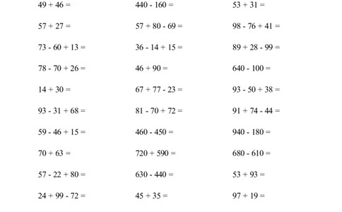 ▲口算题（万以内的加减法(一)）连打版2500题_小学数学口算计算速算练习1（1-6）题目类型全_三年级_口算3年级上册14000题_3上口算题（万以内的加减法(一)）2500题