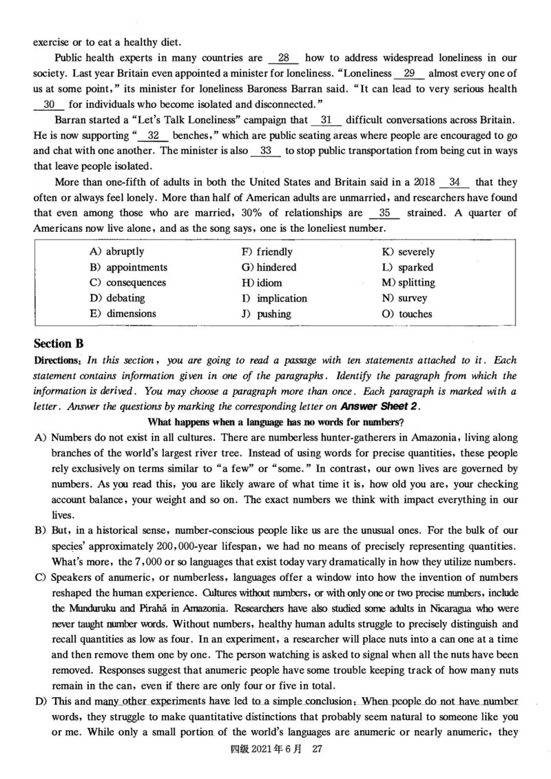 一键打印版2019-2023.12四级真题_大学英语四级+六级_四级真题_四级真题_赠：四级真题一键打印版