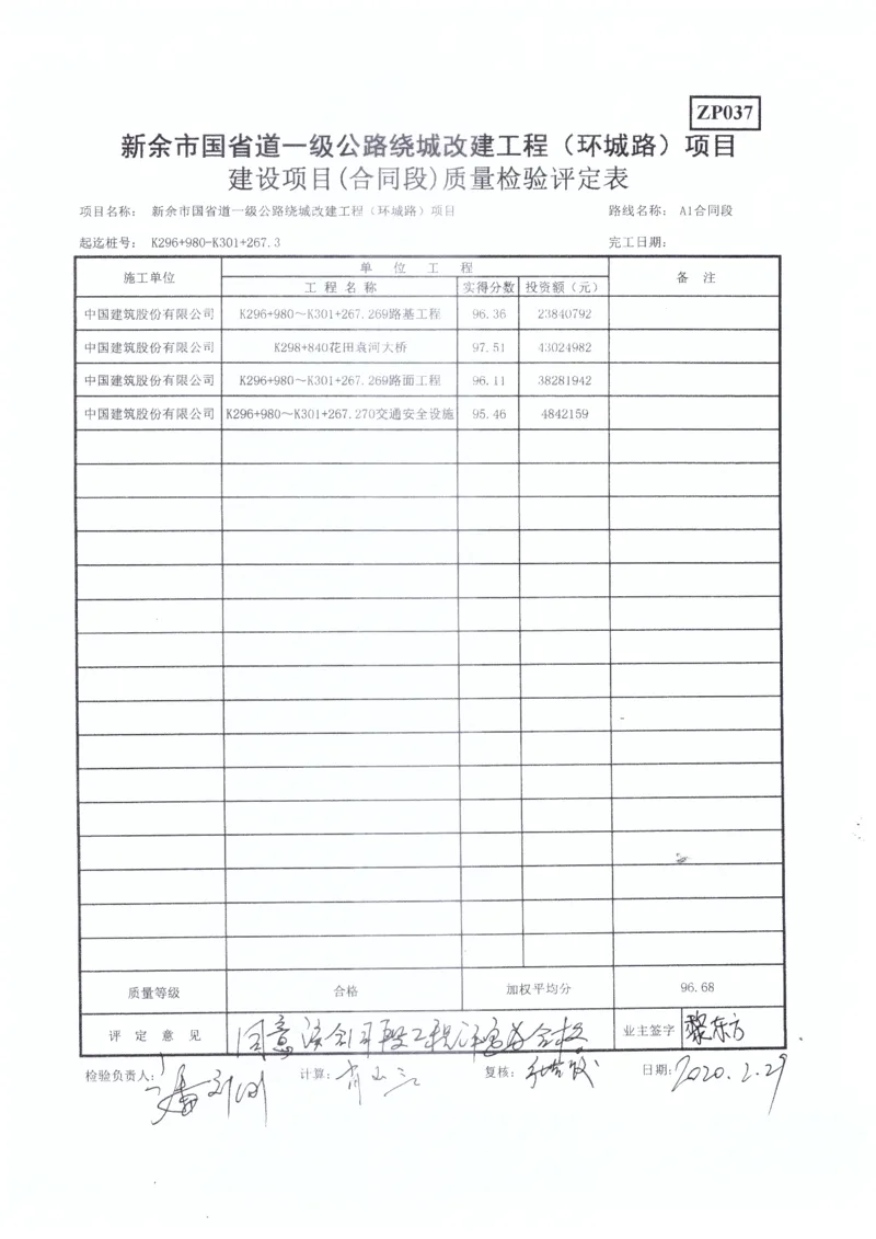 2、监理办审查意见_2021-2023年优秀施组方案_施工组织设计_施组11-新余环城路项目施工组织设计_交工验收记录_S312