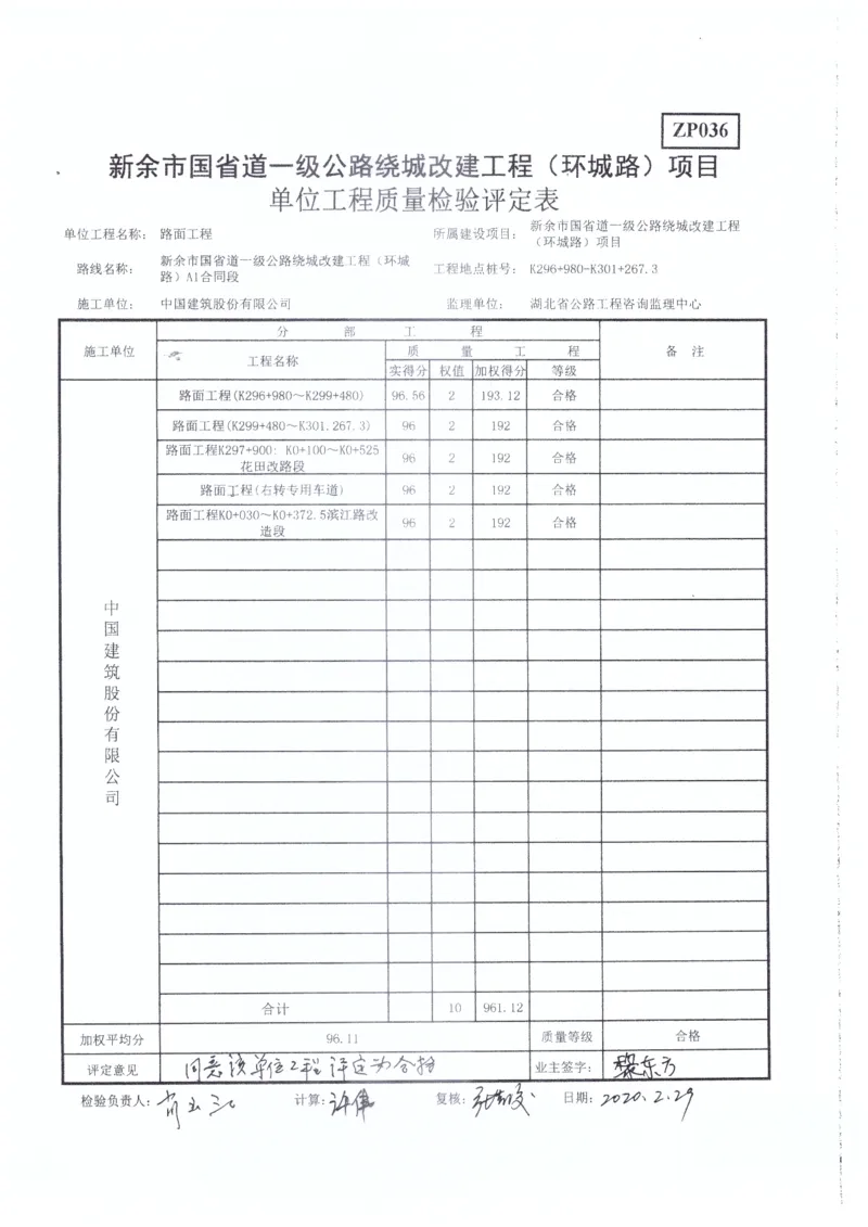 2、监理办审查意见_2021-2023年优秀施组方案_施工组织设计_施组11-新余环城路项目施工组织设计_交工验收记录_S312