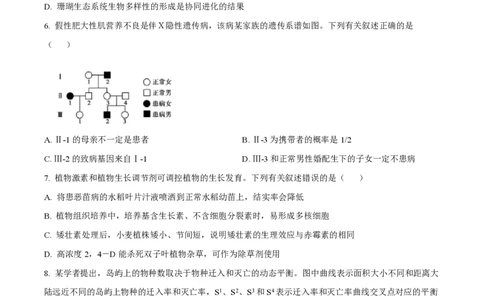 2022年高考生物真题（海南）（空白卷）_生物历年高考真题_新&middot;PDF版2008-2025&middot;高考生物真题_生物（按试卷类型分类）2008-2025_自主命题卷&middot;生物（2008-2025）_海南自主命题&middot;生物（2008-2024）