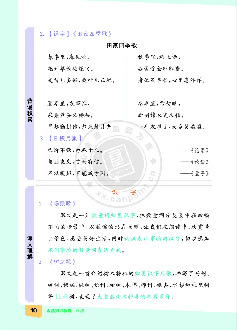 《全品知识梳理》语文2年级上册（RJ）B版_二年级上下册资料_小学二年级学习资料-25年更新版_2-01、小学二年级语文上册_2-1-2、练习题、作业、试题、试卷_电子册类