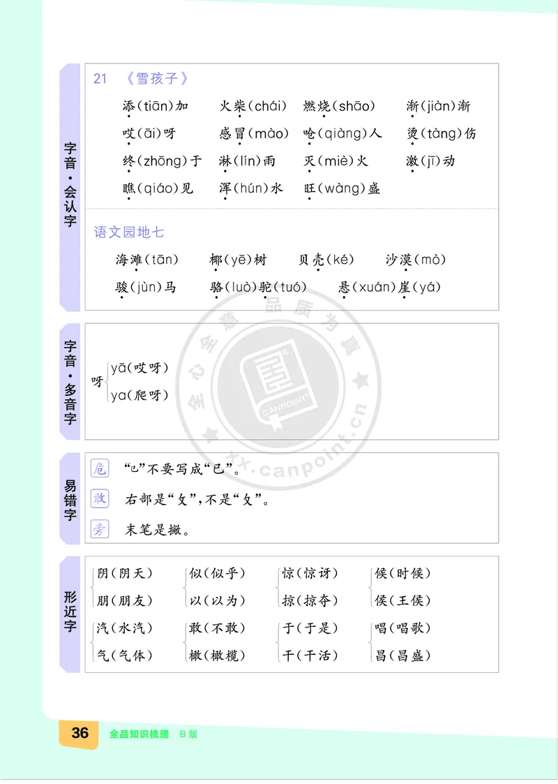 《全品知识梳理》语文2年级上册（RJ）B版_二年级上下册资料_小学二年级学习资料-25年更新版_2-01、小学二年级语文上册_2-1-2、练习题、作业、试题、试卷_电子册类