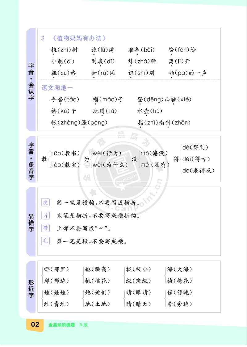 《全品知识梳理》语文2年级上册（RJ）B版_二年级上下册资料_小学二年级学习资料-25年更新版_2-01、小学二年级语文上册_2-1-2、练习题、作业、试题、试卷_电子册类