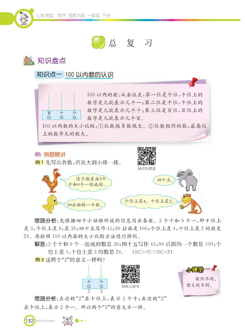 《七彩课堂》数学1年级下册（XS）_一年级上下册资料_小学一年级学习资料-25年更新版_1-04、小学一年级数学下册_1-4-2、练习题、作业、试题、试卷_西师版_电子册