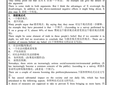 四六级作文模板美化版5页_大学英语四级+六级_四六级作文模板+单词
