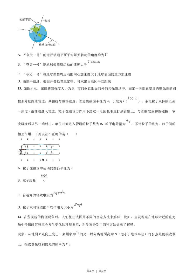 2023年高考物理试卷（北京）（空白卷）_物理历年高考真题_新&middot;Word版2008-2025&middot;高考物理真题_物理（按试卷类型分类）2008-2025_自主命题卷&middot;物理（2008-2025）_北京自主命题&middot;物理（2008-2025）