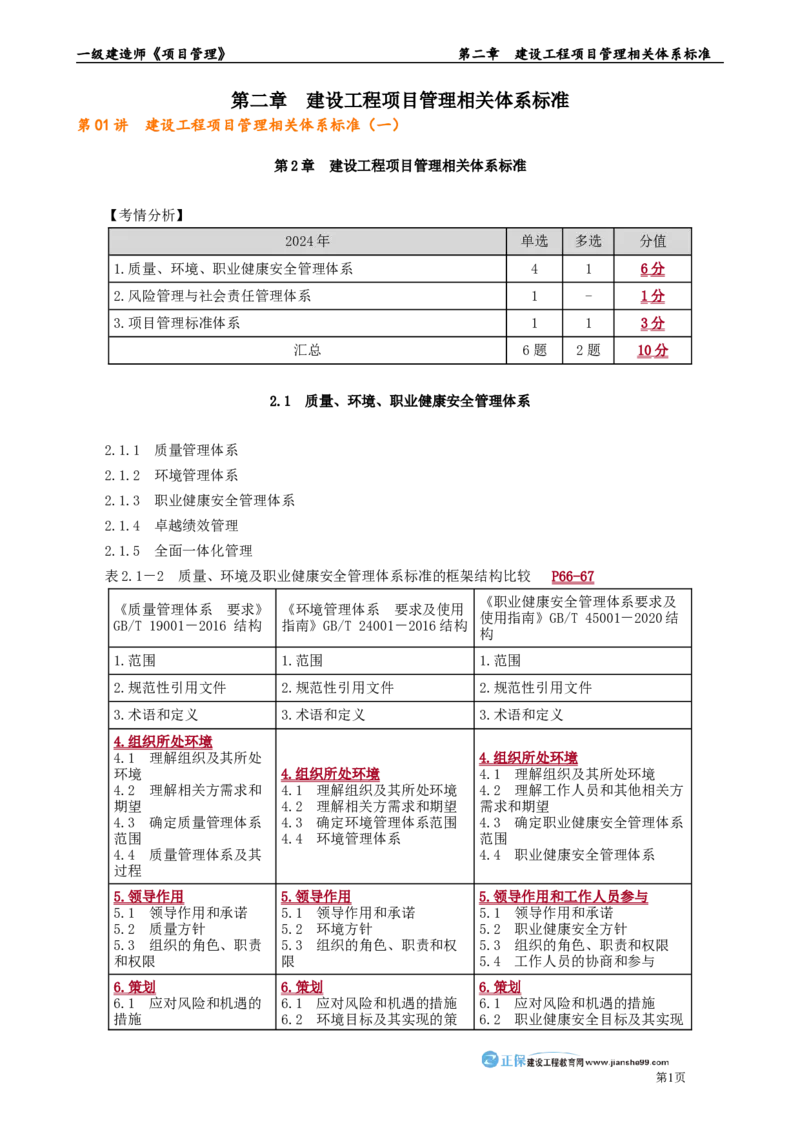 第二章　建设工程项目管理相关体系标准_2026年一级建造师_2026年一建管理_2025年一建管理SVIP_02-基础精讲✿高端面授✿深度强化_04-管理《基础精讲班》李娜JG_讲义