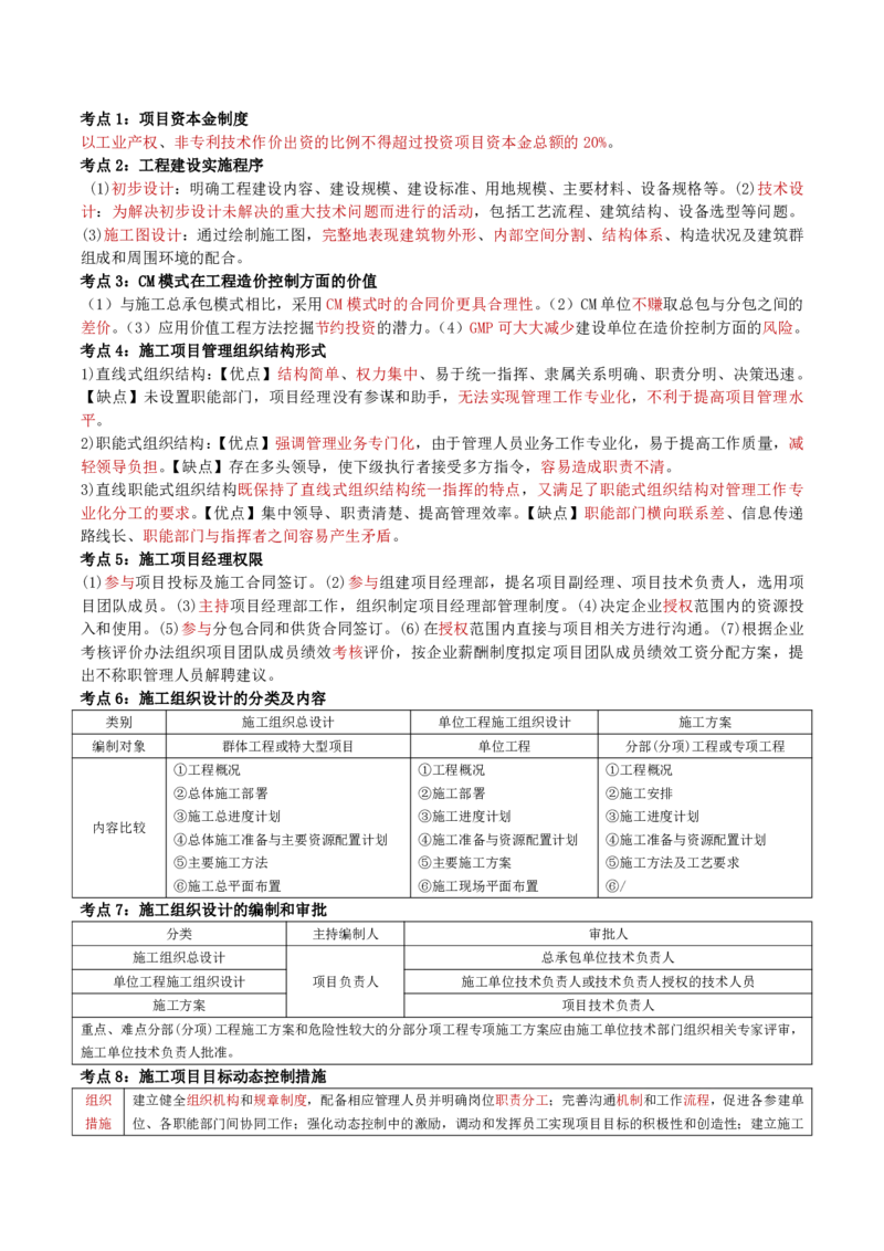 YL-管理-精粹8页纸_2026年一级建造师_2026年一建管理_2025年一建管理SVIP_05-考前密训✿央企特训✿机构普押_06-管理《精粹八页纸》YL