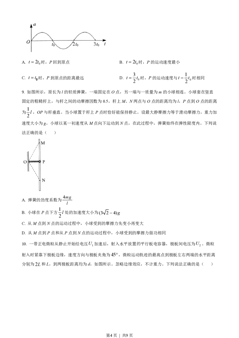 2023年高考物理试卷（湖北）（空白卷）_物理历年高考真题_新&middot;PDF版2008-2025&middot;高考物理真题_物理（按试卷类型分类）2008-2025_自主命题卷&middot;物理（2008-2025）_湖北自主命题&middot;物理（2021-2025）