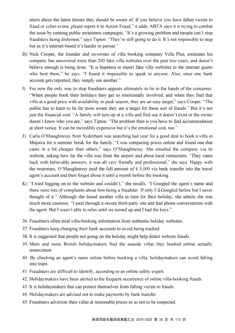 四级长篇阅读真题2015-2023.12_大学英语四级+六级_四级真题_专项_四级长篇阅读
