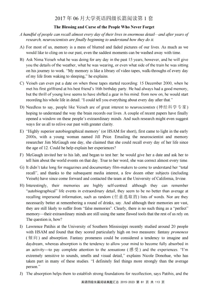 四级长篇阅读真题2015-2023.12_大学英语四级+六级_四级真题_专项_四级长篇阅读
