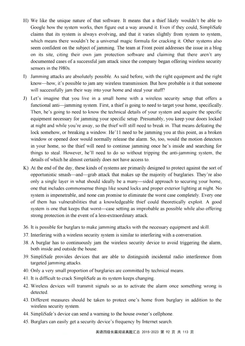 四级长篇阅读真题2015-2023.12_大学英语四级+六级_四级真题_专项_四级长篇阅读