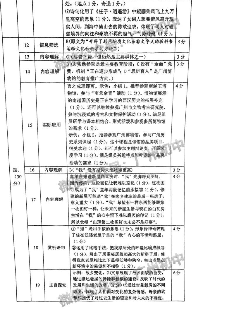 2025广东广雅中学中考二模语文试题（参考答案）_广州九上月考+期中+期末+一模二模+中考真题_2025中考二模