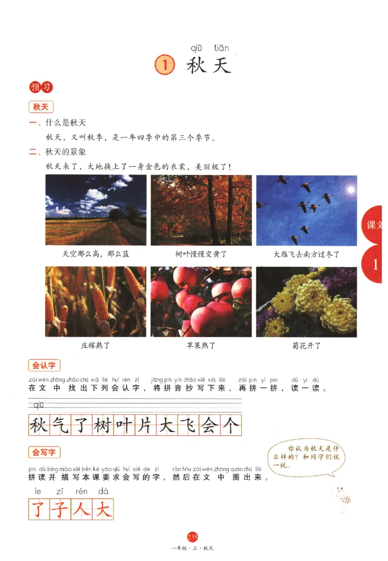 一年级上A1_一年级语文上册（统编版）_老课标资料_教学视频_第一套_010-绘本课堂PDF可下载打印