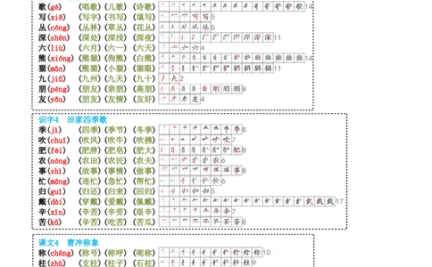 8-23二上生字笔顺组词24新(高清无水印)_二年级上下册资料_二年级上册小红书同款资料_二年级