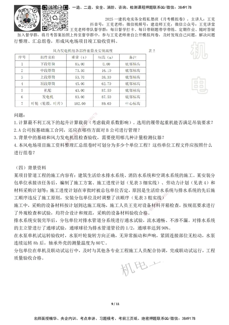 机电王克老师月考模拟卷1（5月份）-题目_2026年一级建造师_2026年一建机电_2025年一建机电SVIP_04-冲刺串讲✿考点强化✿小灶集训_96-机电《四套模拟卷》王克SMR_讲义