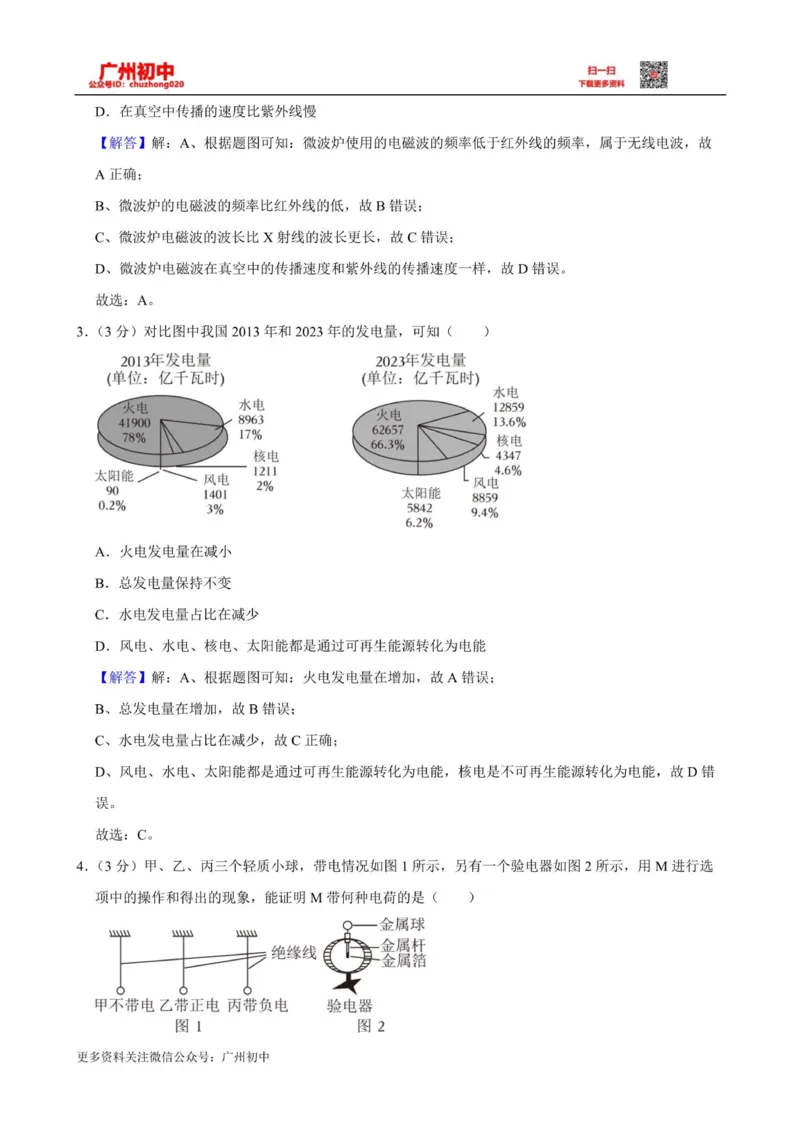 2024增城区中考一模物理答案解析_广州九上月考+期中+期末+一模二模+中考真题_广州2024年中考一模_增城区