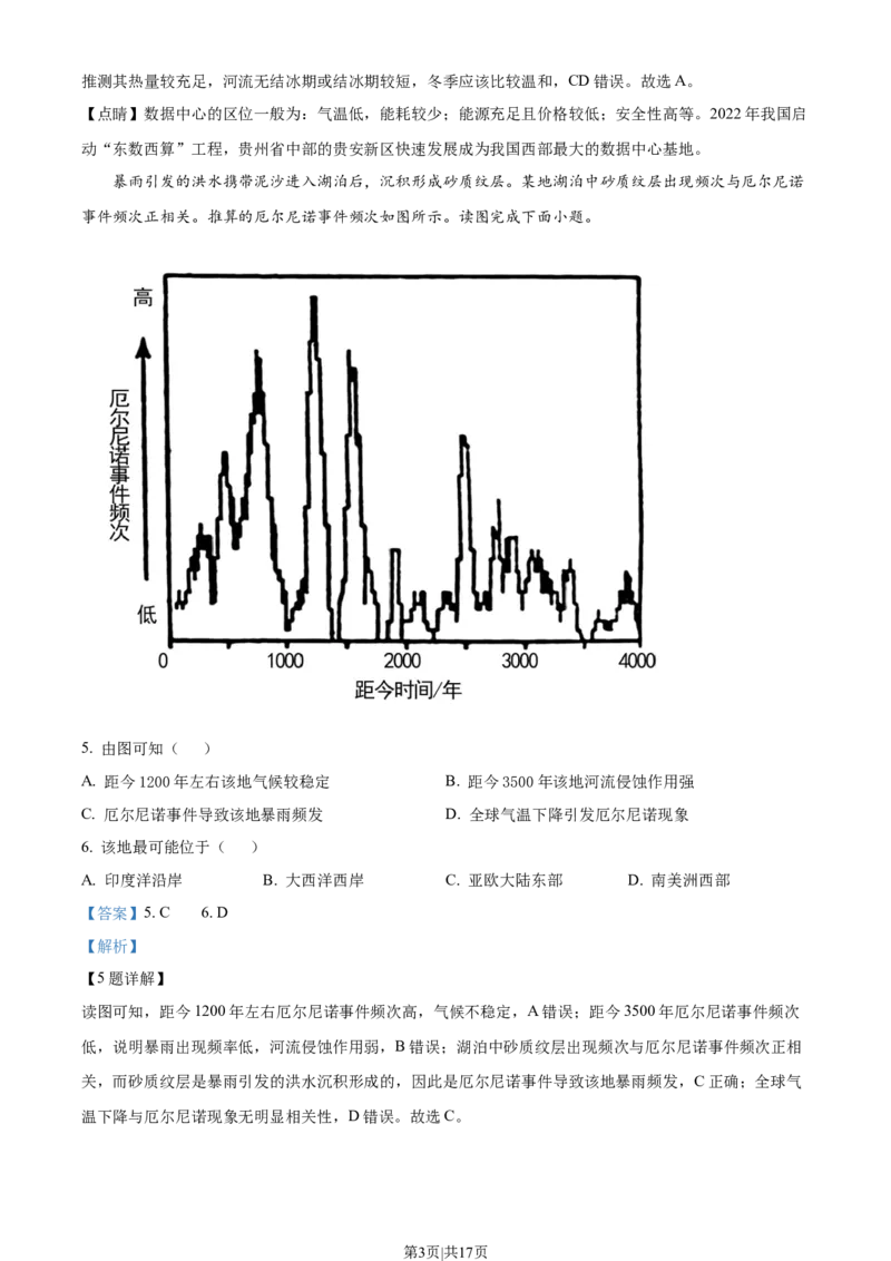 2023年高考地理试卷（北京）（解析卷）_地理历年高考真题_新&middot;Word版2008-2025&middot;高考地理真题_地理（按试卷类型分类）2008-2025_自主命题卷&middot;地理（2008-2025）_北京自主命题&middot;地理（2008-2025）