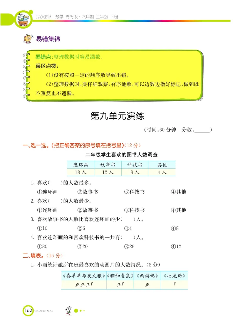 《七彩课堂》数学2年级下册（63QD）_二年级上下册资料_小学二年级学习资料-25年更新版_2-04、小学二年级数学下册_2-4-2、练习题、作业、试题、试卷_青岛版63_电子册类