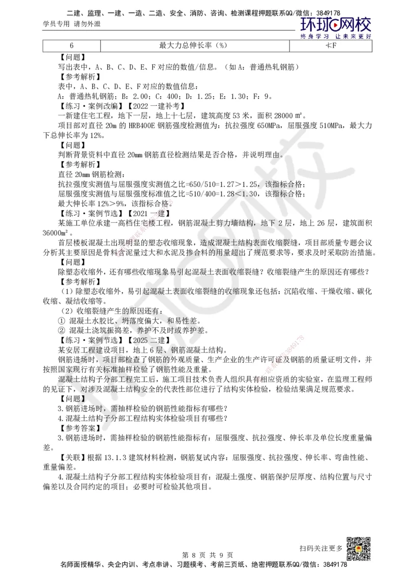 03.2025一建建筑案例特训-第3讲-结构材料、主体结构工程施工、质量通病防治及相关规定_2026年一级建造师_2026年一建建筑_2025年一建建筑SVIP_04-冲刺串讲✿考点强化✿小灶集训_讲义